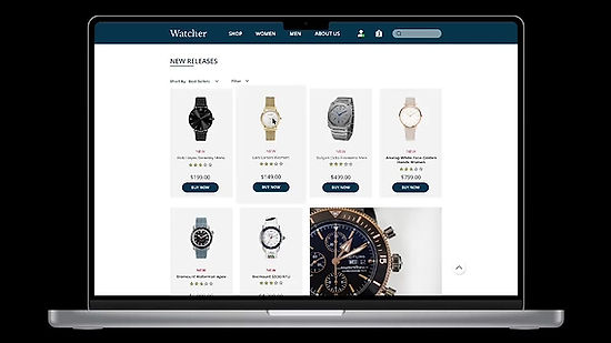 Online shop design: watches
